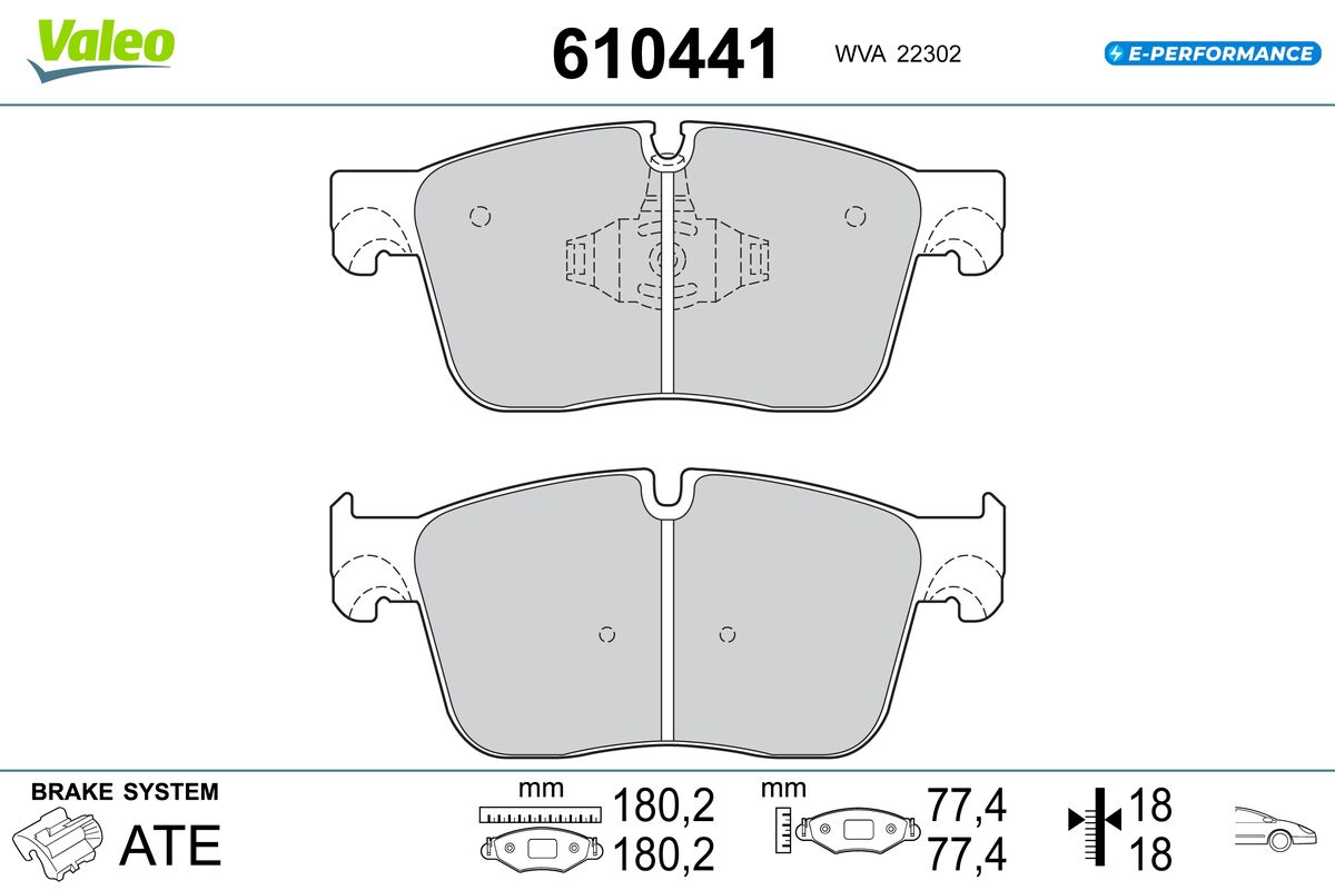 Sada brzdových platničiek kotúčovej brzdy VALEO